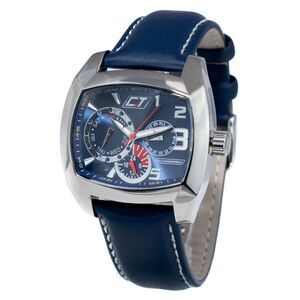 Chronotech Blue Leather Dress Men's Watch